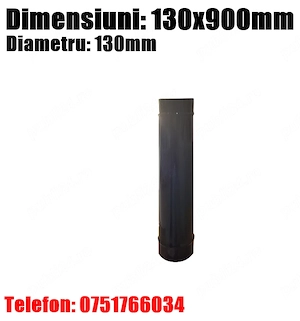 Burlan Soba Semineu 130x900mm Negru