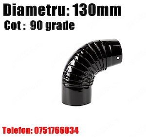 Cot Metalic Soba Semineu Diametru 130mm 90 Grade Negru