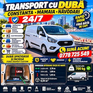 Transport Mobilă, Marfă, Electrocasnice   Constanța, Mamaia, Năvodari