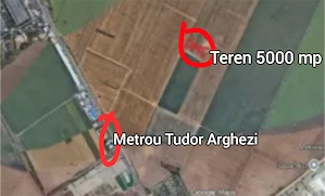 Teren 5000 mp, Popești-Leordeni, în vecinătatea stației de metrou Tudor Arghezi
