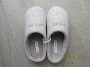 Papuci de casa Tommy Hilfiger Originali 35 36 Beige Heather noi cu eticheta XW0XW02730