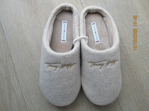 Papuci de casa Tommy Hilfiger Originali 35 36 Beige Heather noi cu eticheta XW0XW02730