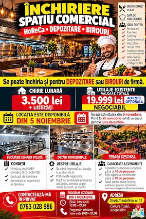 Locație de închiriat depozit  satiu comercil afacere la cheie de închiriat Tunari - imagine 1