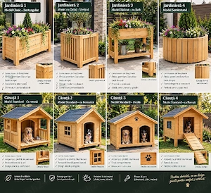 Jardiniere din Lemn Premium & Căsuțe pentru Câini la Comandă   Design Elegant, Finisaje de Calitate  - imagine 2