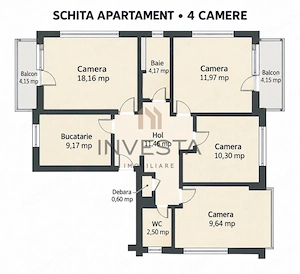 Apartament 4 camere decomandat, complet renovat, etaj 1, Iulius Mall - imagine 16