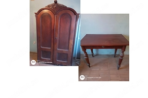 Dulap & masa de lemn vechi necesita reconditionare
