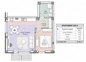 Apartament cu 2 camere, parter, Mosnita Noua - imagine 2