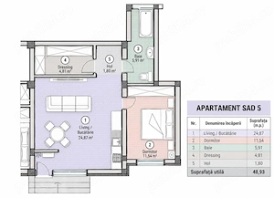 Apartament cu 2 camere, parter, Mosnita Noua - imagine 4