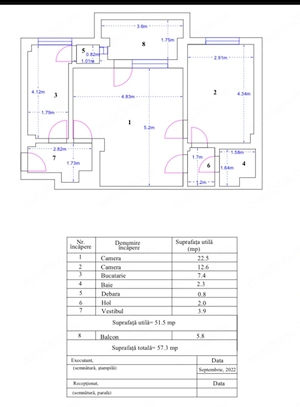 Apartament cu 2 camere 57,30 mp - Piata Romana - langa metrou - imagine 10