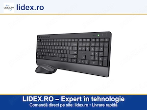Kit tastatura + mouse Wireless Trust Trezo ECO, 2.4 GHz Silentioasa, Layout US, mouse 1000-1800 DPI,