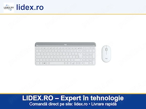 Kit tastatura + mouse wireless Logitech MK470, Slim, layout US INTL, Alb