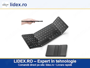 Tastatura Pliabila Wireless Gavriet , Ultra Subtire si Usoara, Bluetooth 5.0, Compatibila Smart TV, 