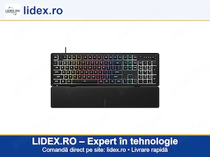 Tastatura gaming Corsair SKIFF 100, rotary dial, media controls, 10 zone dynamic RGB, IP53 spill-res