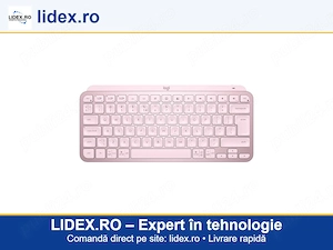 Tastatura iluminata Logitech MX Keys Mini, Wireless, layout US INTL, Rose