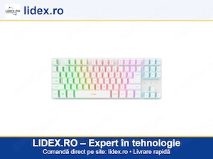 Tastatura Gaming wireless GXT831W THADO TKL ,mecanica, structura QWERTY, iluminare RGB, alb