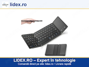 Tastatura Pliabila Wireless Gavriet , Ultra Subtire si Usoara, Bluetooth 5.1, Compatibila Smart TV, 
