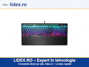 Tastatura gaming SteelSeries Apex 5, iluminare RGB, contacte mecanice hybrid-blue, display OLED, Neg