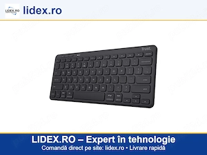 Tastatura compacta wireless Bluetooth, Trust LYRA, Multi-Device, reincarcabila, Layout US, Negru