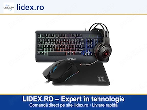 Kit Gaming Serioux Kayel 4 in 1, Tastatura, Mouse, Casti, Mousepad