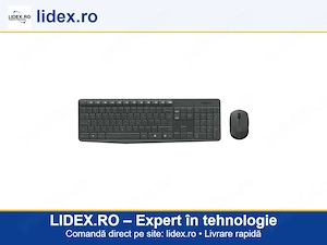 Kit Tastatura + mouse wireless Logitech MK235, USB, Grey