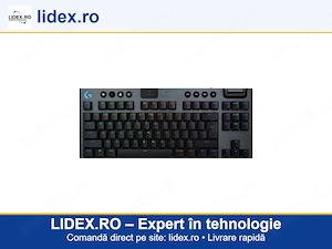 Tastatura Mecanica Gaming Logitech G915 X TKL, Tactile, LightSpeed, Low-Profile, Wireless, Negru