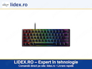 Tastatura gaming mecanica Razer Huntsman Mini, iluminare Chroma RGB, switch optic Purple, Negru