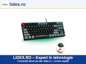 Tastatura Mecanica Gaming MageGee 75% TKL, 87 Taste, Iluminare LED, Red Switch Silentios, Conexiune 