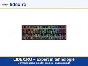 Tastatura mecanica gaming, eleBite , 60% layout, switch-uri rosii, iluminare RGB multipla, keycaps t