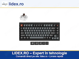 Tastatura mecanica wired Keychron V1 8K, switch-uri mecanice brown, cablu type-A to type-C, negru, l