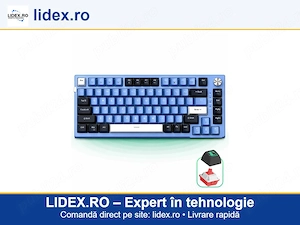 Tastatura Mecanica Gaming Timebox 75% TKL, 83 Taste, Iluminare RGB, Hot-Swap, Anti-Ghosting, Buton R