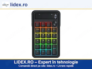 Numpad Mecanic Bluetooth cu fir Redragon Cove, Iluminare RGB, Switch-uri liniare Redragon RPC gri, c