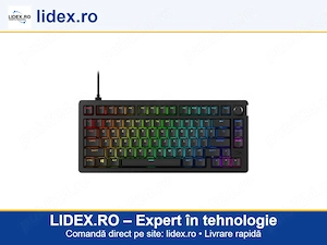 Tastatura mecanica gaming HyperX Alloy Rise 75, switch HX - Linear, soft NGENUITY, cablu USB-C detas
