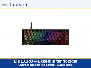 Tastatura gaming mecanica HyperX Alloy Origins 65 RGB, switch HX Aqua - Tactile, soft NGENUITY, cabl