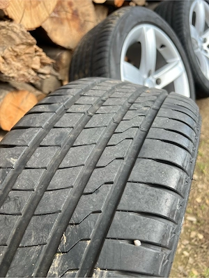 Set 4 jante originale Audi aliaj + anvelope vară, 5 spițe 235/45 R17 - imagine 2