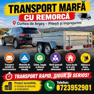 Transport marfa cu remorca auto