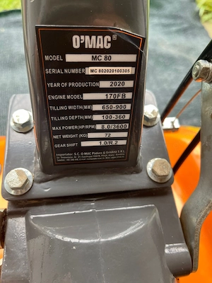 Vand motocultor O'Mac MC 80 - imagine 5