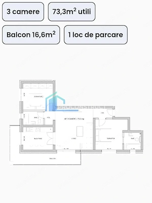 Apartament cu 3 camere de vanzare | Giroc |Zona Eso|73 mp|16 mp balcon - imagine 11