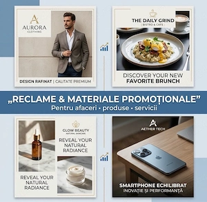 Creez reclame pentru afaceri și produse | Materiale promoționale