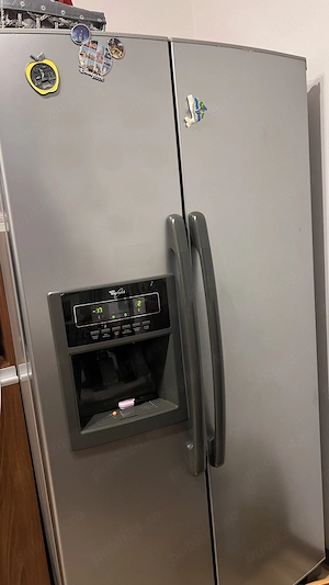 Frigider  Whirlpool Side-by-Side, gri, cu două uși