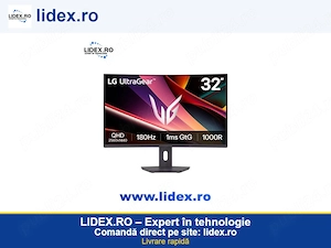 Monitor Gaming Curbat LG UltraGear, 31.5", QHD (2560x1440), VA, 180Hz, 1ms (GtG), HDR10, AMD FreeSyn