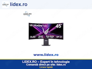 Monitor Gaming LG OLED UltraGear, 45'', 5K2K (5120x2160), Dual-Mode WUHD 165Hz  WFHD 330Hz, 1800R, 0