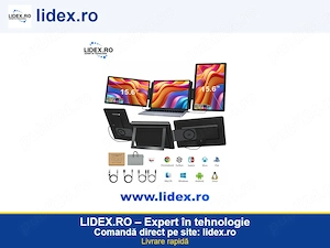 Monitor Extensibil si Portabil pentru Laptop STEP OUT, 15.6 inch FHD 1080P, Ultra-Subtire, Plug & Pl