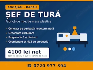 Sef de tura - fabrica injectie mase plastice Bacau