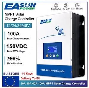Monitorizare parametrii MPPT Easun 100A + comezi actionare 4 relee wifi dupa telefon 