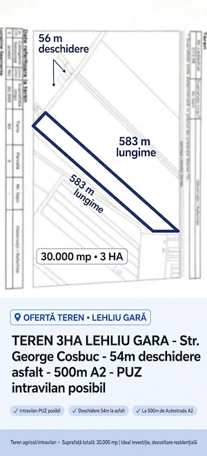 Teren 3 hectare Lehliu Gara - imagine 2