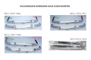 Volkswagen Karmann Ghia Euro type bumper (1955 – 1974) by stainless steel 