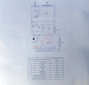 Apartament 2 camere - Nicolina, 51 mp, decomandat, parter