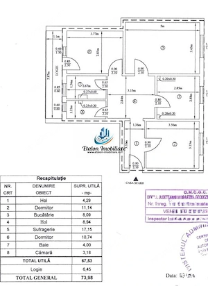 Apartament 3 camere, etaj 3, Calea Romanului