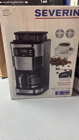 Filtru de cafea Severin cu râșniță integrată, 1000W, Timer, Filtru permanent