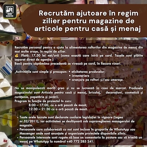Mini JOB, locuri de muncă în proiecte flexibile și part time, regim zilier - imagine 2